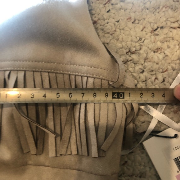 CK Faux Suede Fringe Dress Size 6 - Picture 4 of 6